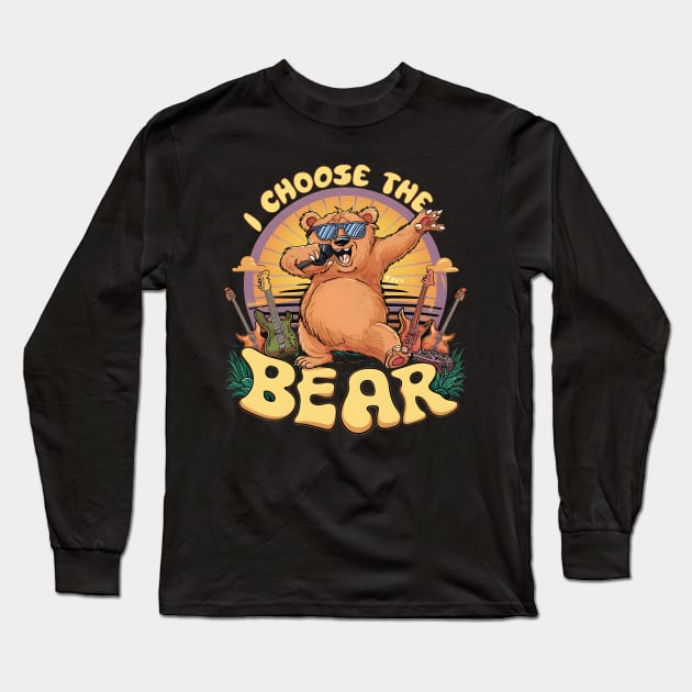 Bear lovers. I choose the bear. Musician bear Long Sleeve T-Shirt by TRACHLUIM